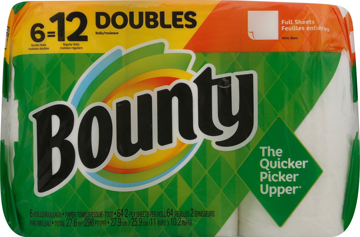 slide 6 of 8, Bounty Full Sheet Double Rolls Paper Towels, 6 ct