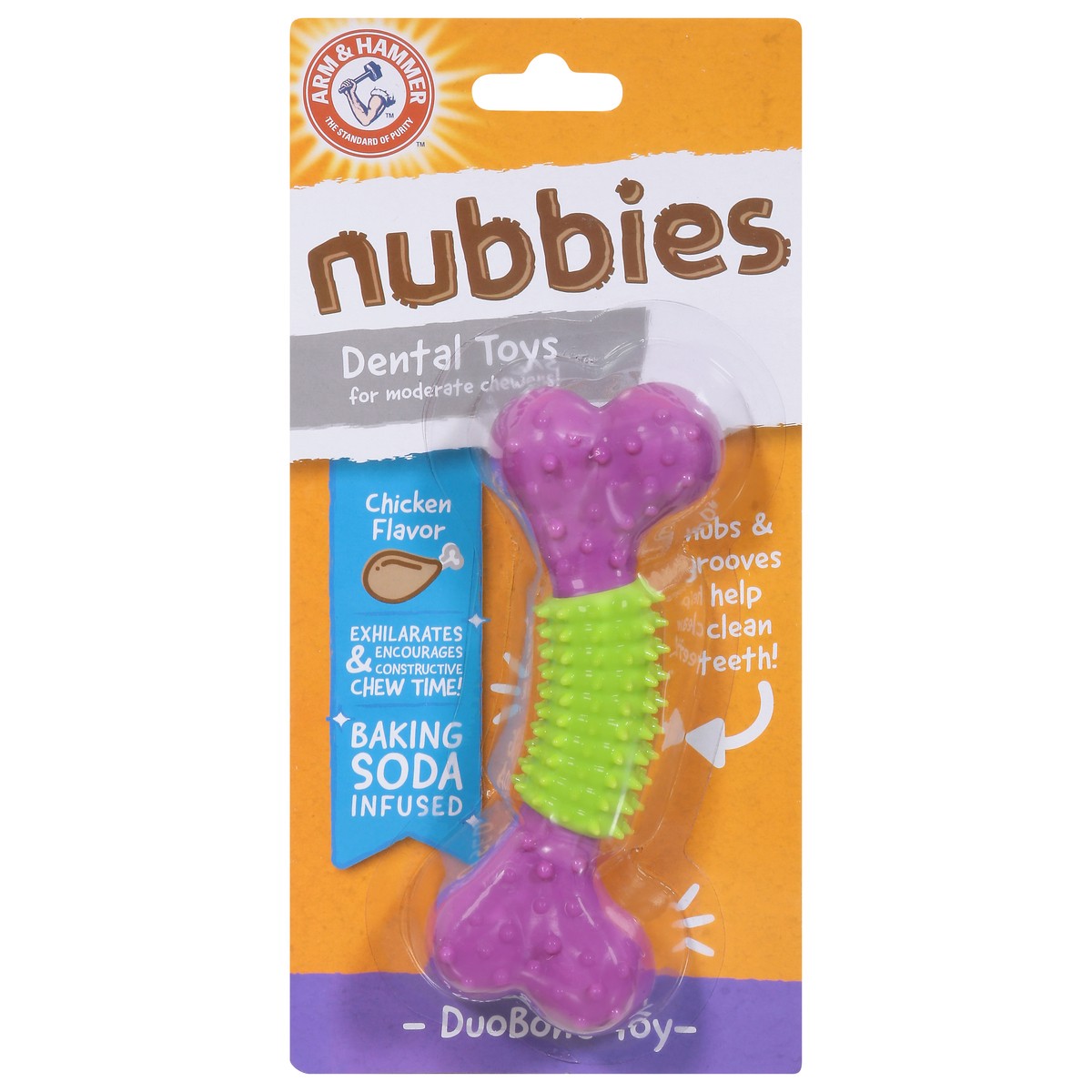 slide 1 of 9, Arm & Hammer Nubbies DuoBone Toy, 1 ct