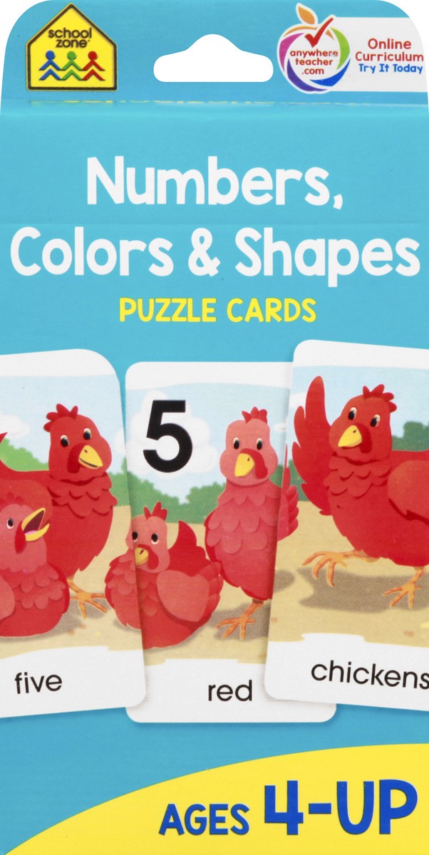 slide 11 of 11, School Zone Numbers Colors & Shapes Puzzle Cards 1 ea, 1 ct