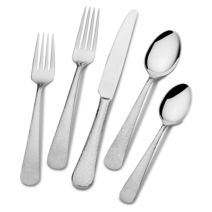 slide 1 of 1, MikasaHammered Opulent Flatware Set, 75 ct