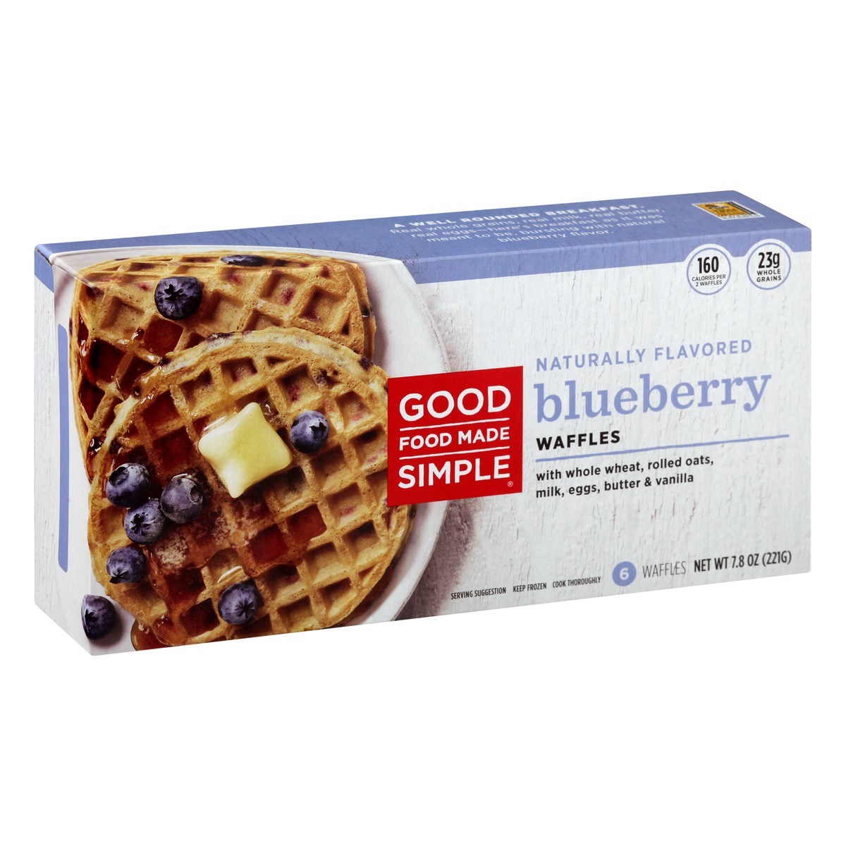 slide 9 of 13, Good Food Made Simple Blueberry Waffles 6 ea, 6 ct