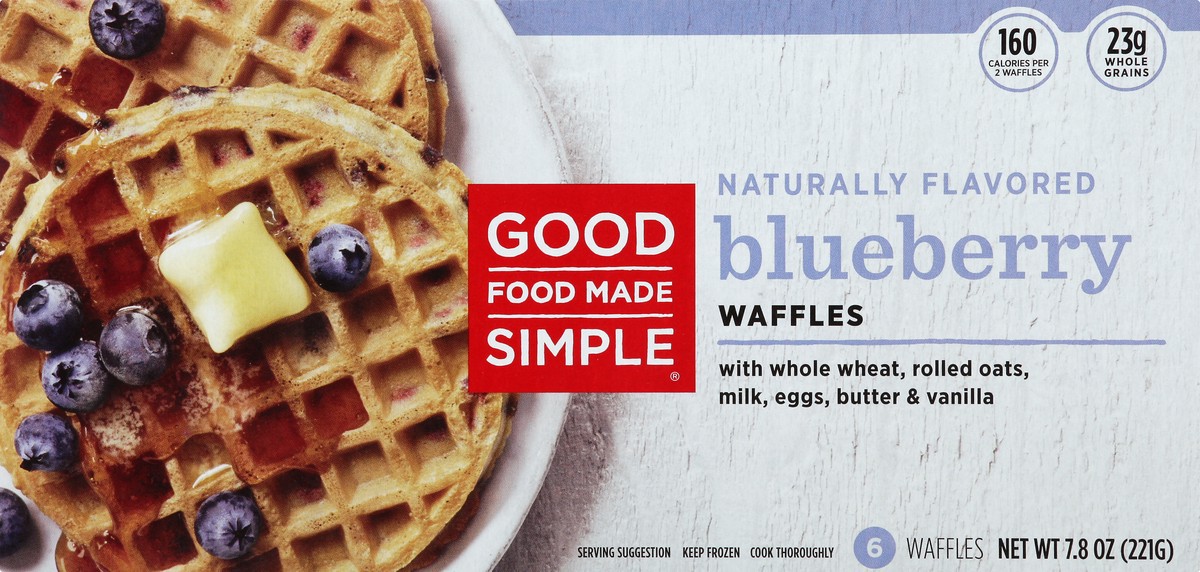 slide 11 of 13, Good Food Made Simple Blueberry Waffles 6 ea, 6 ct