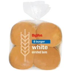 Hy-Vee White Hamburger Buns 8 Count