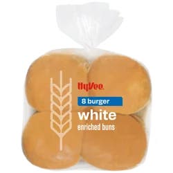 Hy-Vee White Hamburger Buns 8 Count