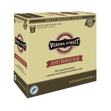 slide 1 of 1, Verena Street Coffee Verena Street Julien's Breakfast Blend Single Cup Coffee Pods, 32 ct