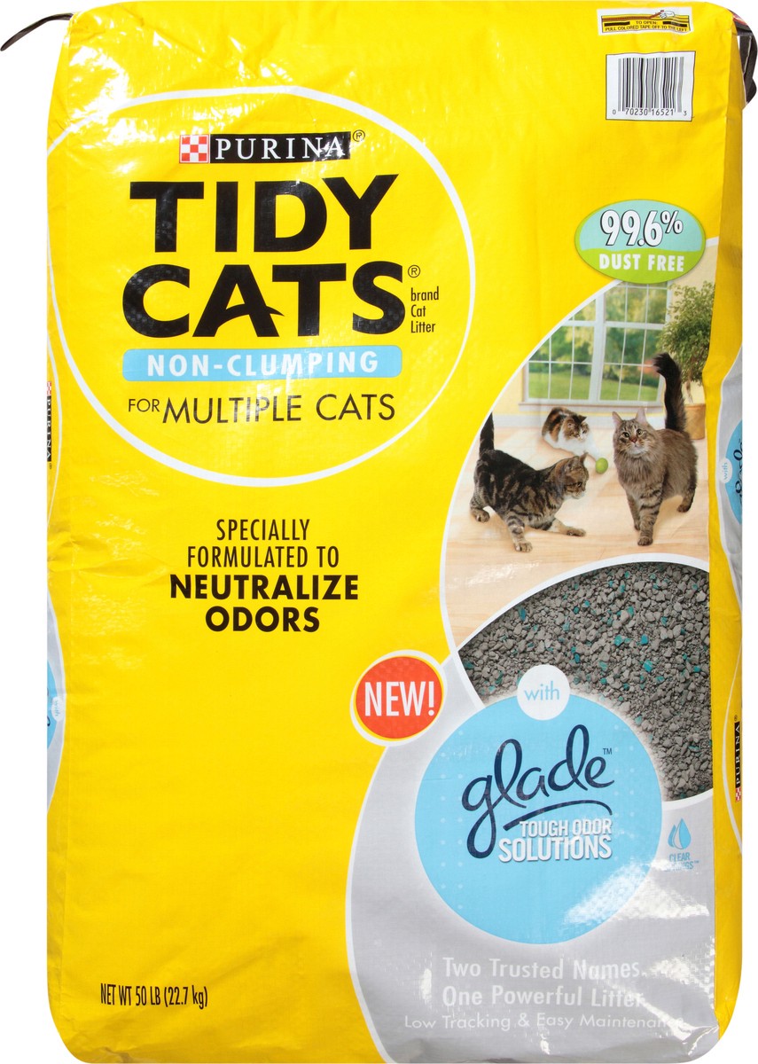 slide 1 of 5, Tidy Cats Purina Tidy Cats Non Clumping Cat Litter, Glade Clear Springs Multi Cat Litter, 50 lb