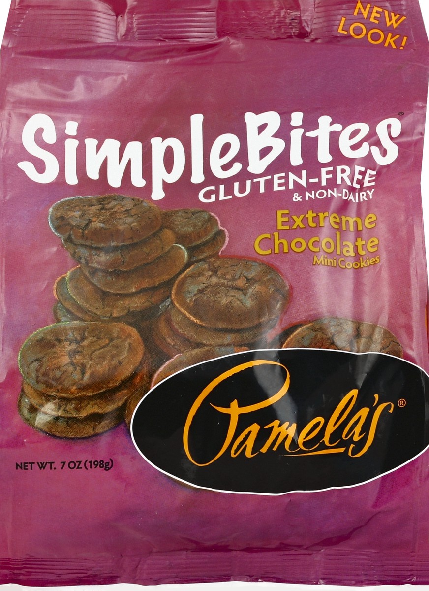 slide 5 of 5, Pamela's Simple Bites Gluten Free Extreme Chocolate Mini Cookies, 7 oz