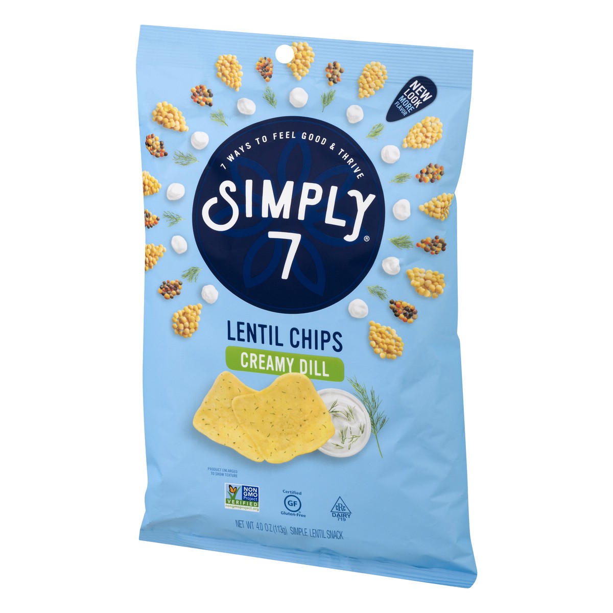 slide 3 of 9, Simply7 Creamy Dill Lentil Chips 4 oz, 4 oz