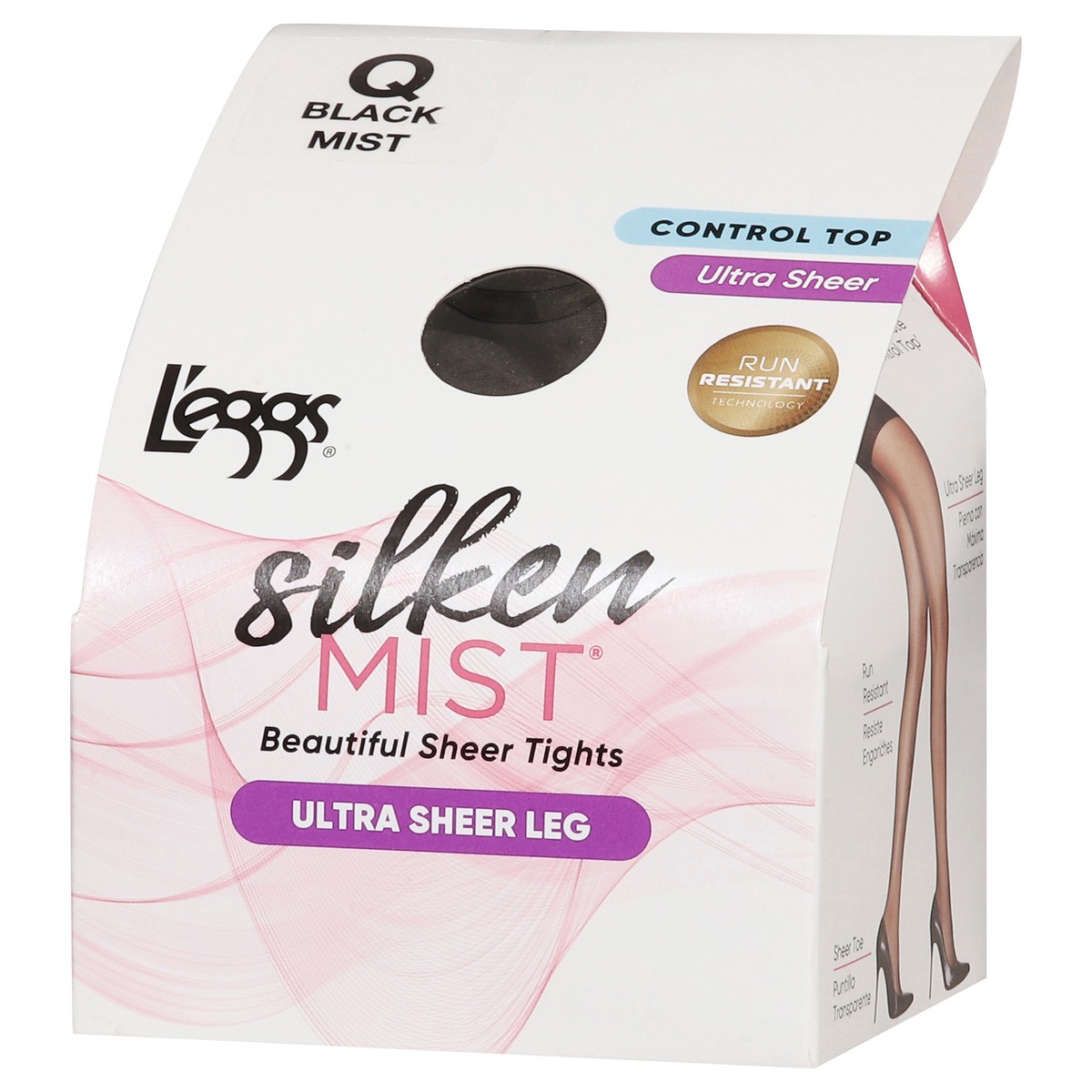 slide 4 of 12, L'eggs Silken Mist Black Mist Ultra Sheer Leg Beautiful Sheer Tights Q 1 ea, 1 ct