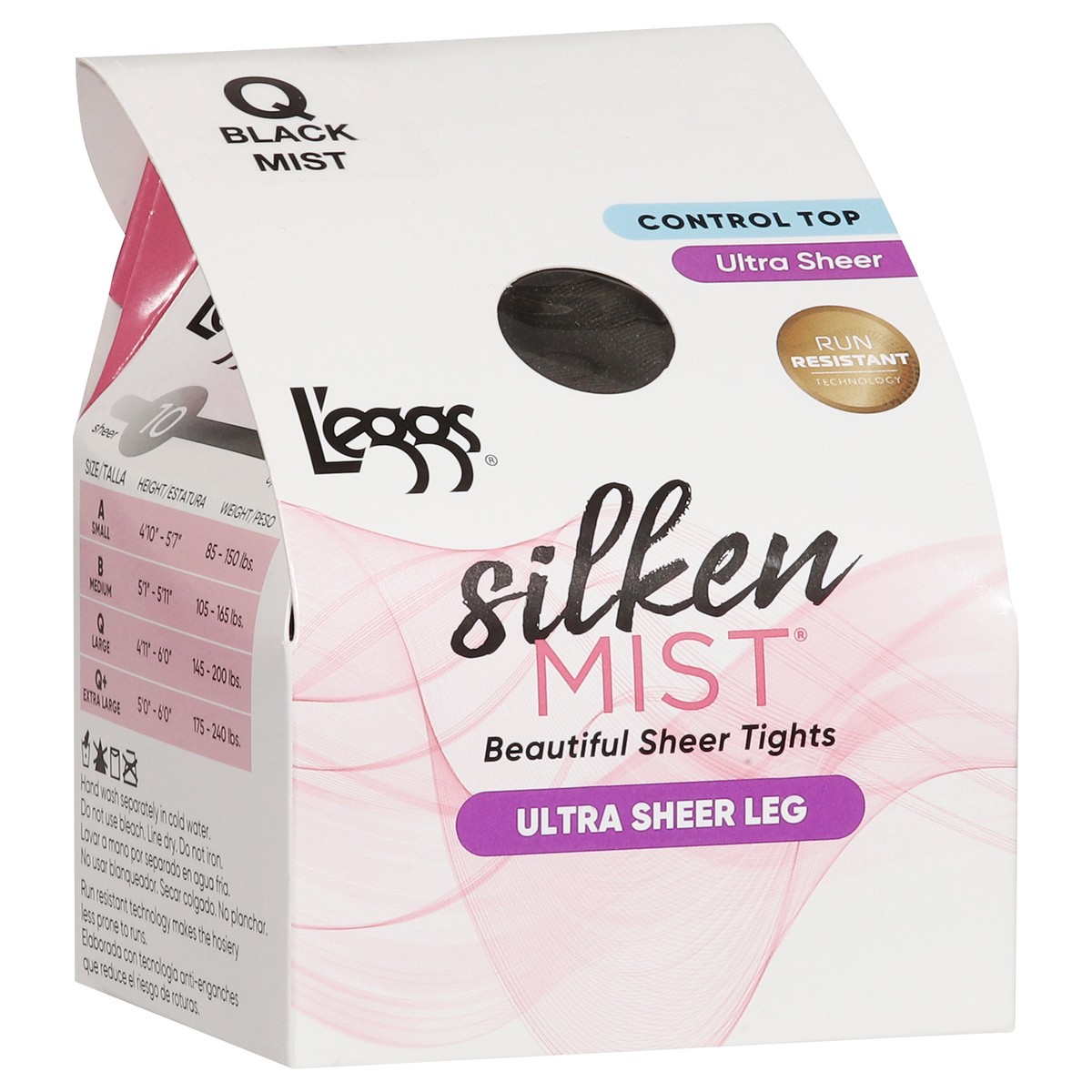 slide 12 of 12, L'eggs Silken Mist Black Mist Ultra Sheer Leg Beautiful Sheer Tights Q 1 ea, 1 ct