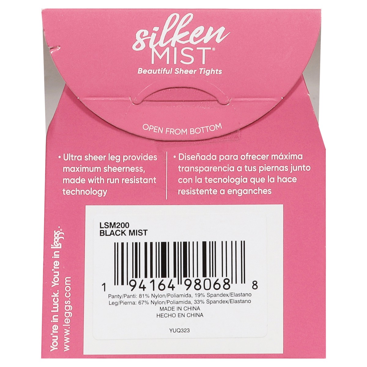 slide 10 of 12, L'eggs Silken Mist Black Mist Ultra Sheer Leg Beautiful Sheer Tights Q 1 ea, 1 ct