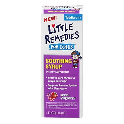 slide 1 of 1, Little Remedies for Colds Natural Berry Flavor Soothing Syrup, 4 oz