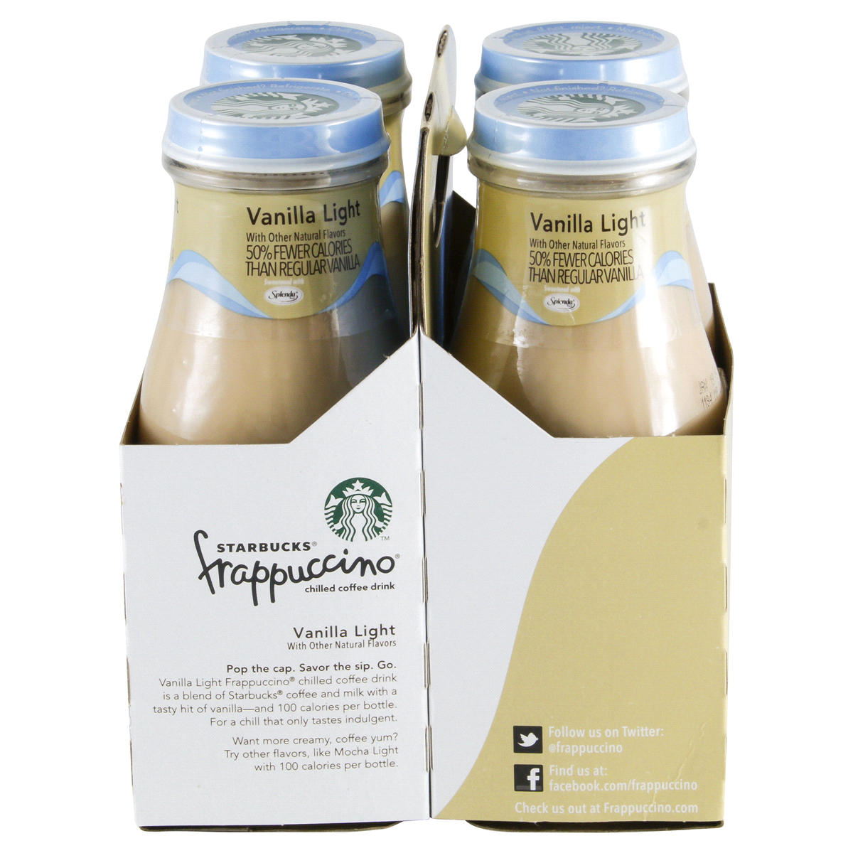 slide 2 of 5, Starbucks Frappucino Vanilla Light Chilled Coffee Drink (4 - 9.5 Fluid Ounce) 38 Fluid Ounce 4 Pack Glass Bottle, 38 oz