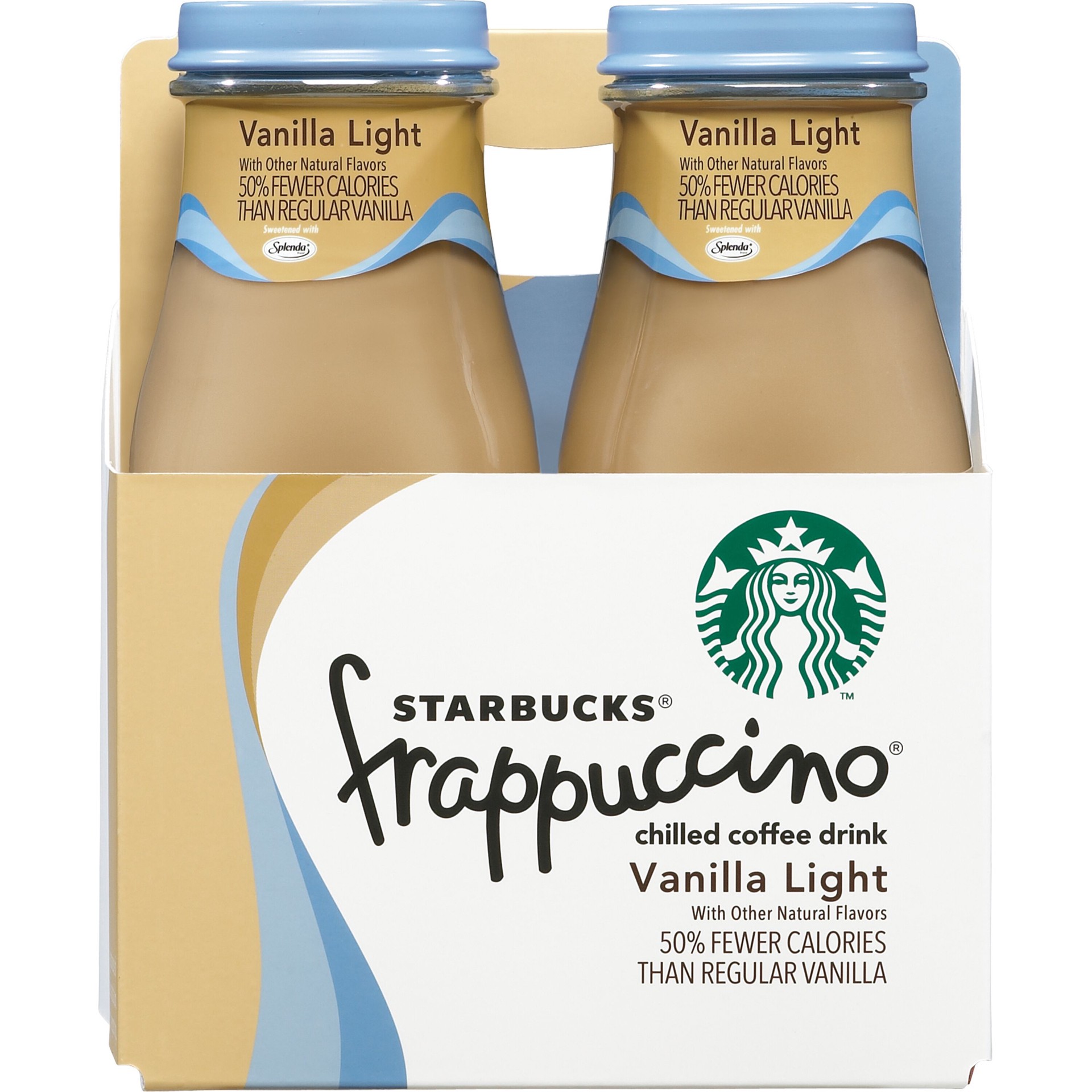 slide 1 of 5, Starbucks Frappucino Vanilla Light Chilled Coffee Drink (4 - 9.5 Fluid Ounce) 38 Fluid Ounce 4 Pack Glass Bottle, 38 oz