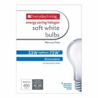 slide 1 of 1, Everyday Living 53-Watt Halogen Soft White Light Bulbs, 4 ct