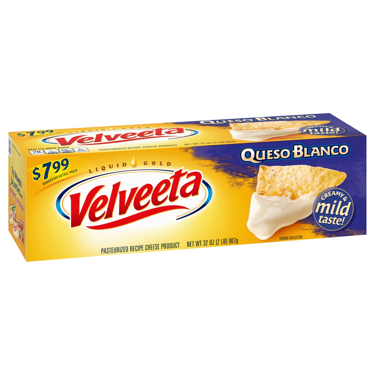 slide 7 of 9, Velveeta Queso Blanco Cheese, 32 oz Block, 32 oz