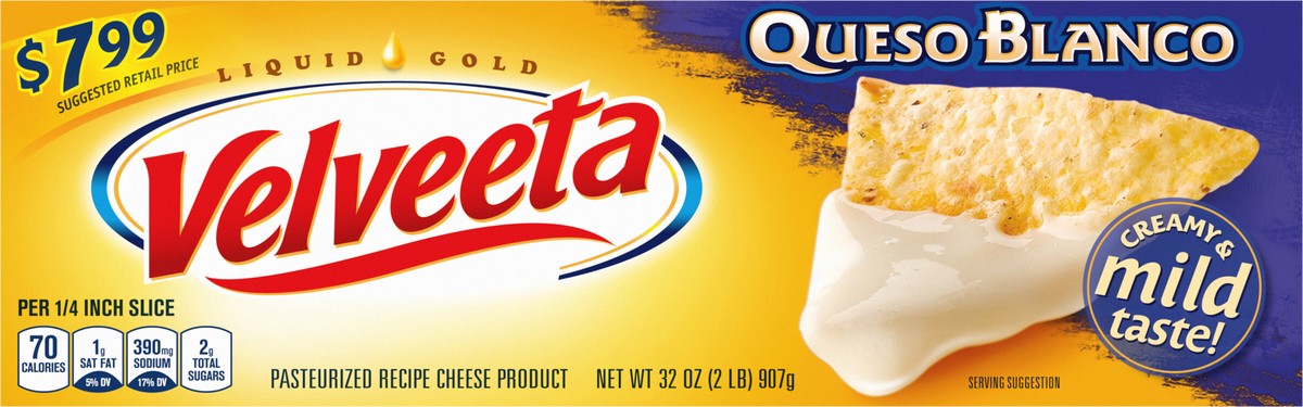 slide 8 of 9, Velveeta Queso Blanco Cheese, 32 oz Block, 32 oz