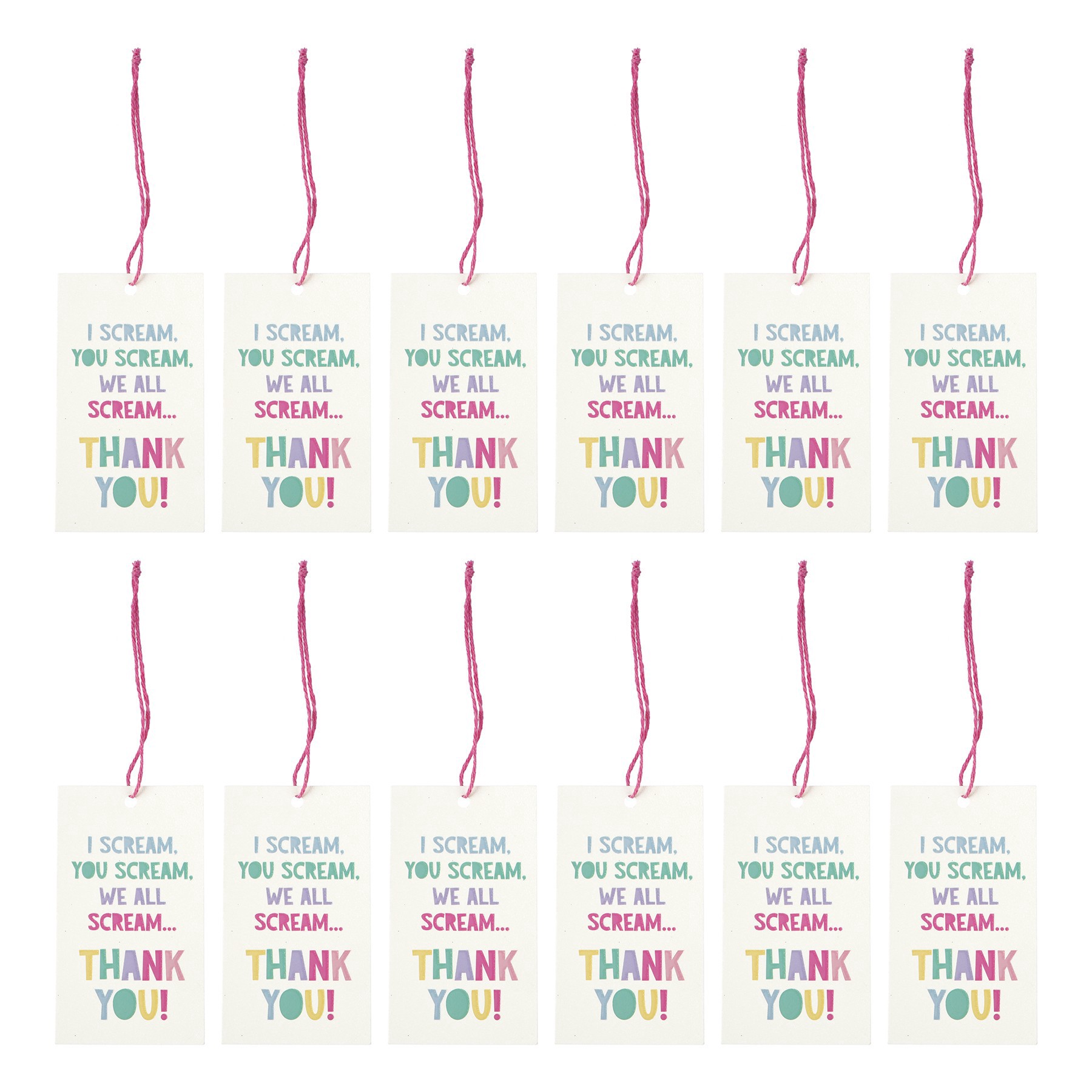 slide 2 of 2, I Scream Thank You Gift Tags, 12ct. By Celebrate It, 12 ct