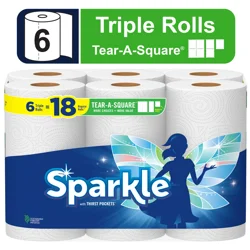 Sparkle Paper Towels- 6 Triple Rolls