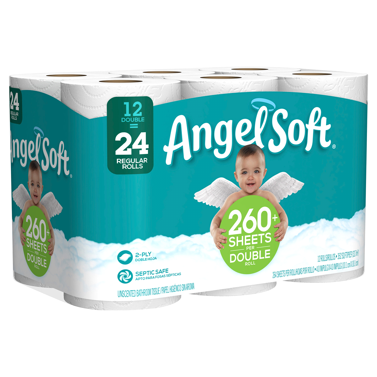 slide 6 of 8, Angel Soft Double Bath Tissue Rolls, 12 ct