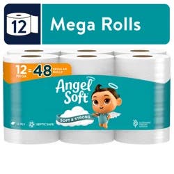 Angel Soft Toilet Paper, 12 Mega Rolls