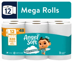 Angel Soft Toilet Paper, 12 Mega Rolls