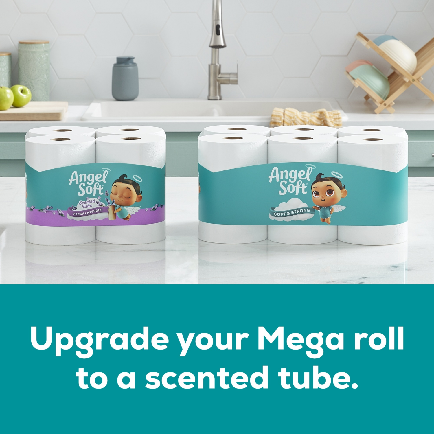 slide 5 of 8, Angel Soft Bathroom Tissue, 2-Ply, Unscented, Mega Roll, 16 ct