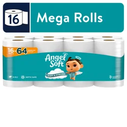 Angel Soft Bathroom Tissue, 2-Ply, Unscented, Mega Roll