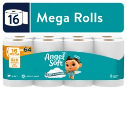 Angel Soft Bathroom Tissue, 2-Ply, Unscented, Mega Roll