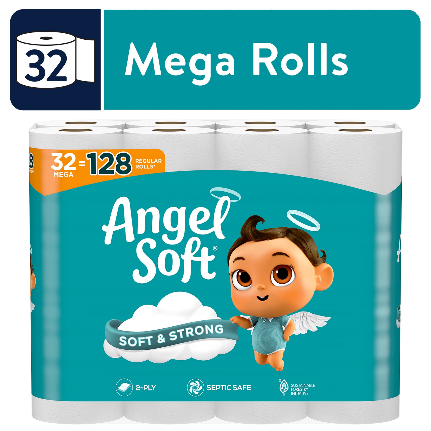 slide 1 of 8, Angel Soft Toilet Paper, 32 ct