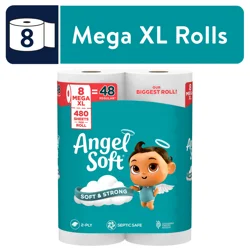 Angel Soft Super Mega Toilet Paper, 8 Super Mega Rolls