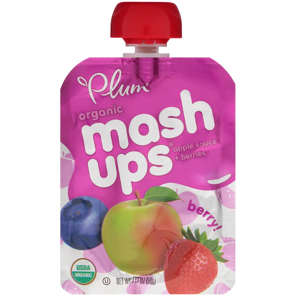 slide 1 of 1, Plum Organics Kids Mashups Berry Squeezable Fruit, 3.17 oz