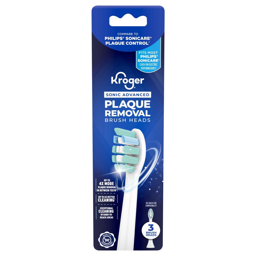 slide 1 of 1, Kroger® Sonic Advanced Plaque Removal Brush Heads, 3 ct