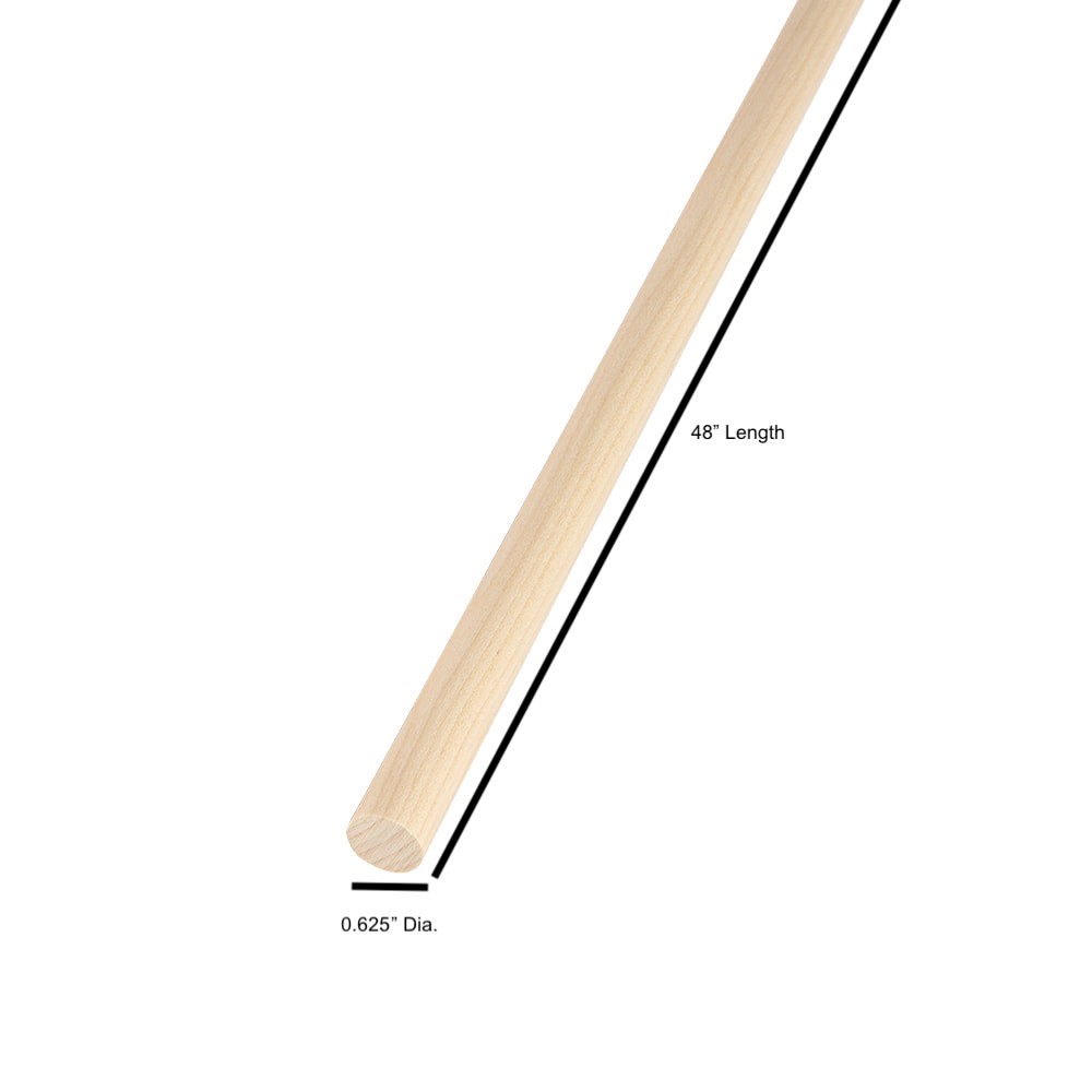 slide 5 of 6, Madison Mill 0.625-in dia x 48-in L Round Poplar Dowels, 1 ct