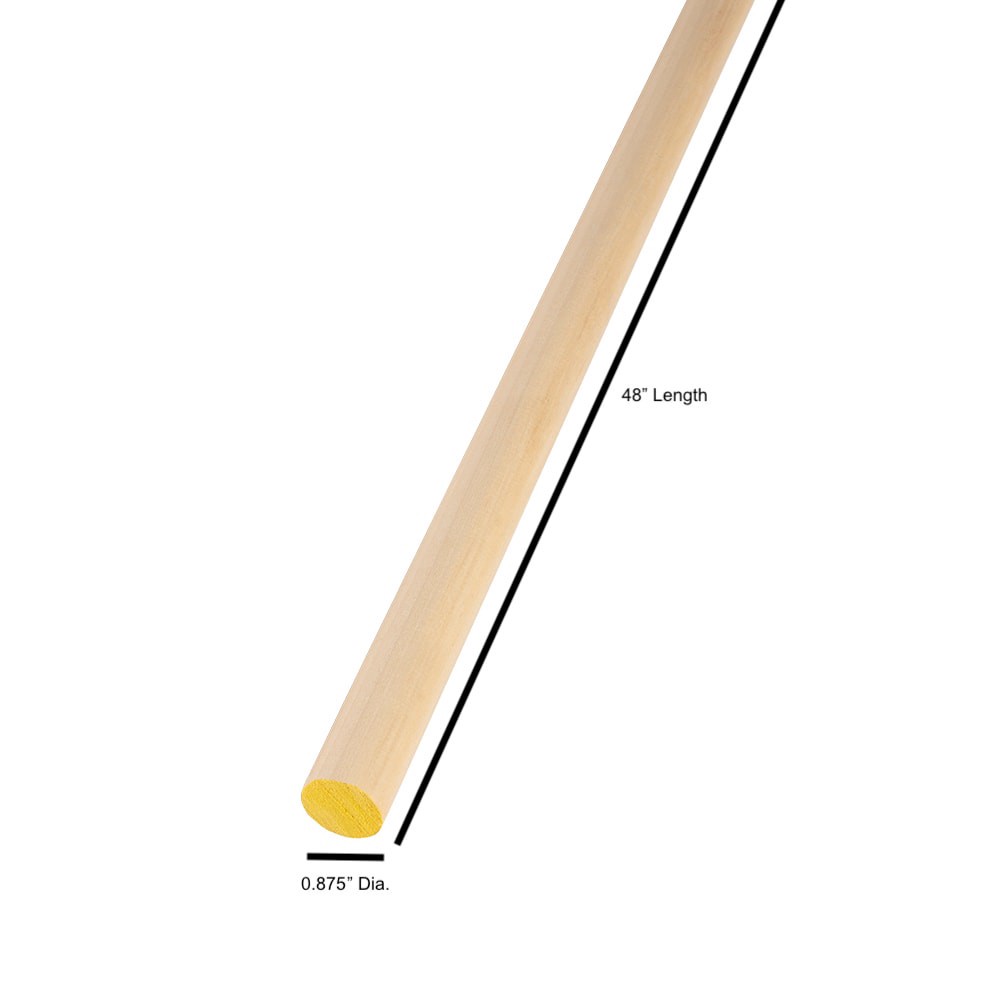 slide 5 of 6, Madison Mill 0.875-in dia x 48-in L Round Poplar Dowels, 1 ct