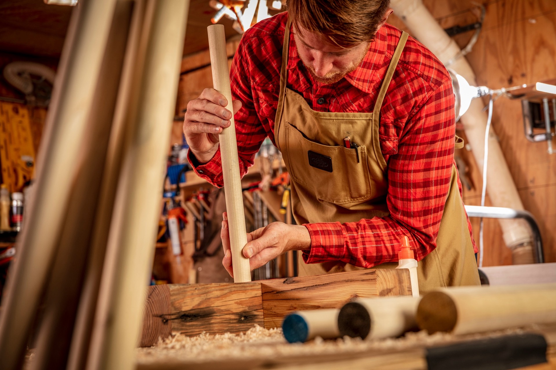 slide 6 of 6, Madison Mill 1.125-in dia x 48-in L Round Poplar Dowels, 1 ct