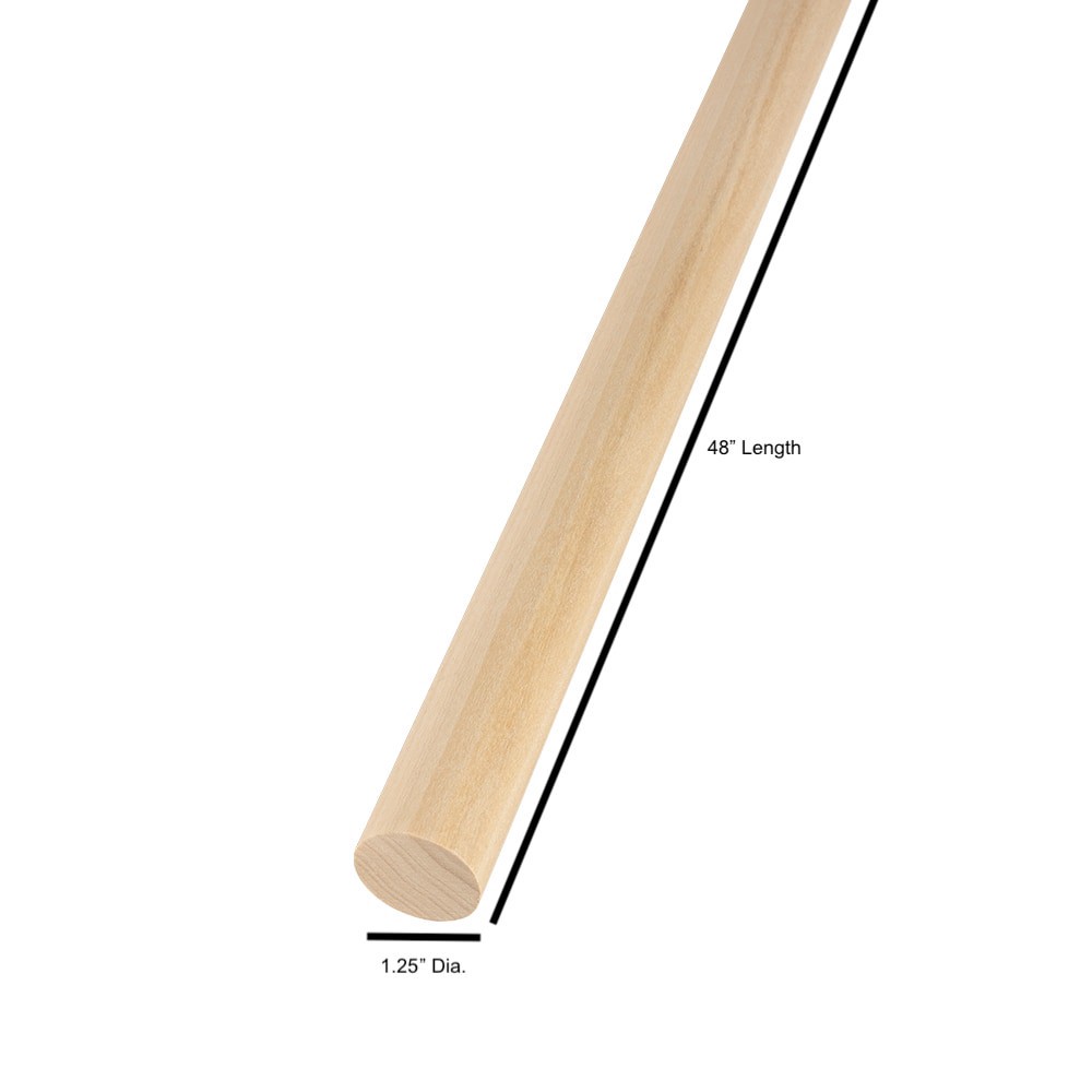 slide 5 of 6, Madison Mill 1.25-in dia x 48-in L Round Poplar Dowels, 1 ct