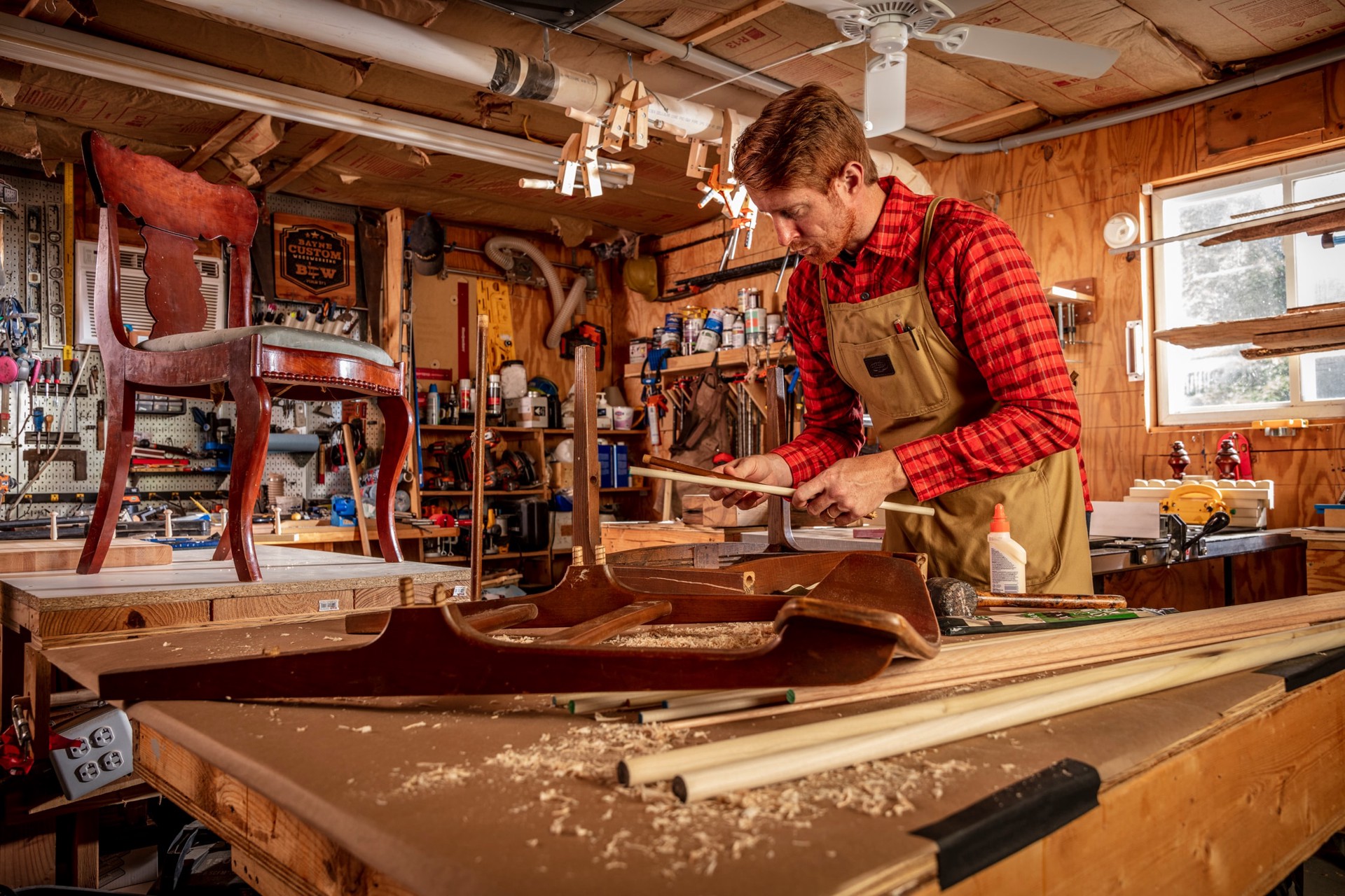 slide 6 of 6, Madison Mill 0.375-in dia x 36-in L Round Oak Dowels, 1 ct