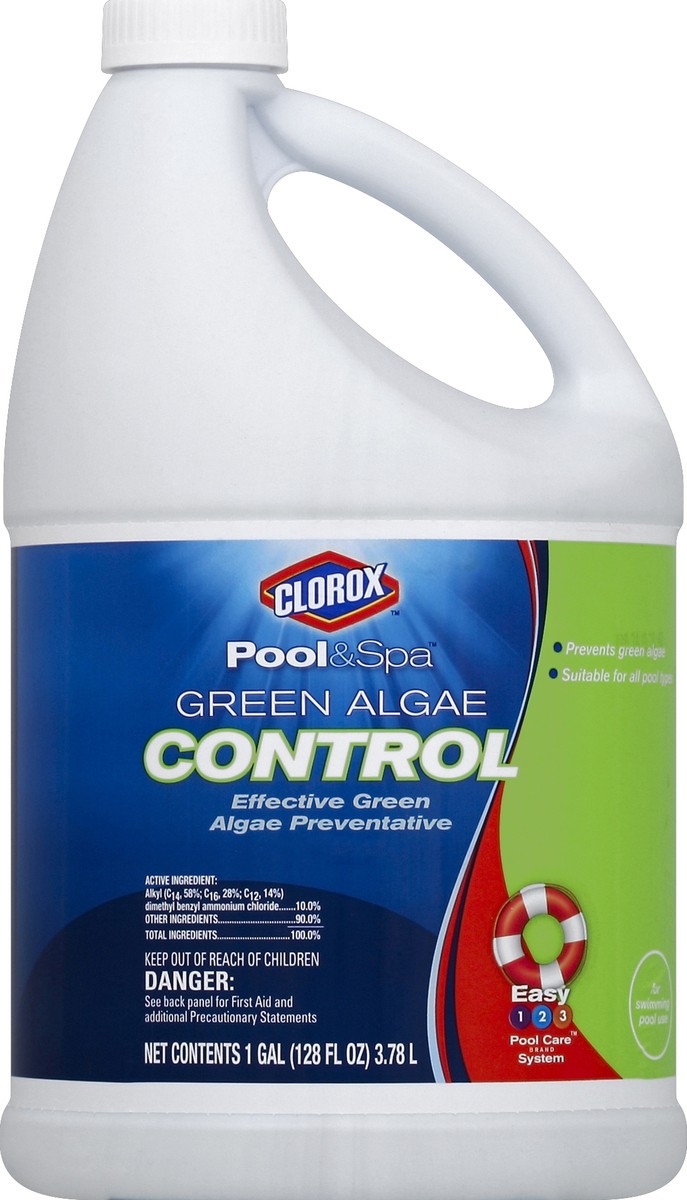 slide 2 of 2, Clorox Pool & Spa Green Algae Control, 128 oz