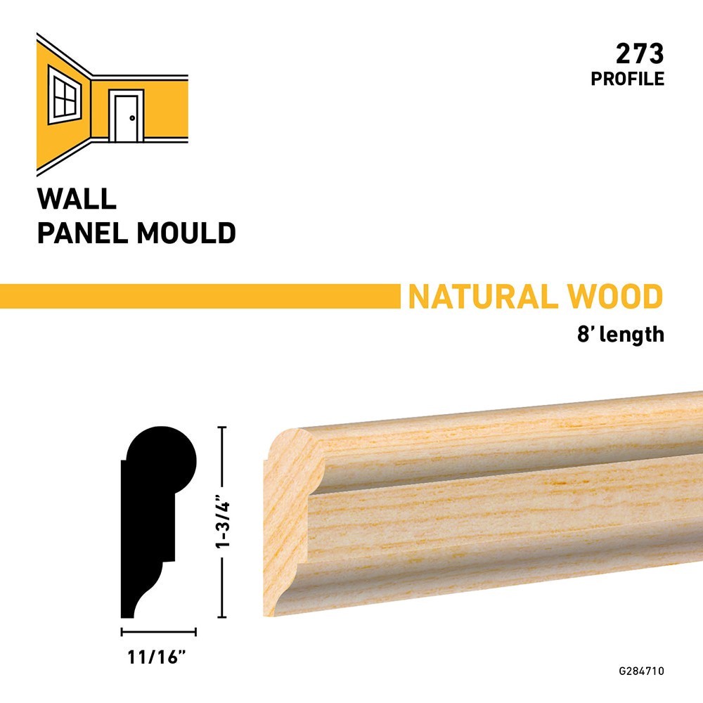 slide 2 of 4, RELIABILT 1-3/4-in x 96-in Unfinished Pine 273 Strip Picture Frame Moulding, 1 ct