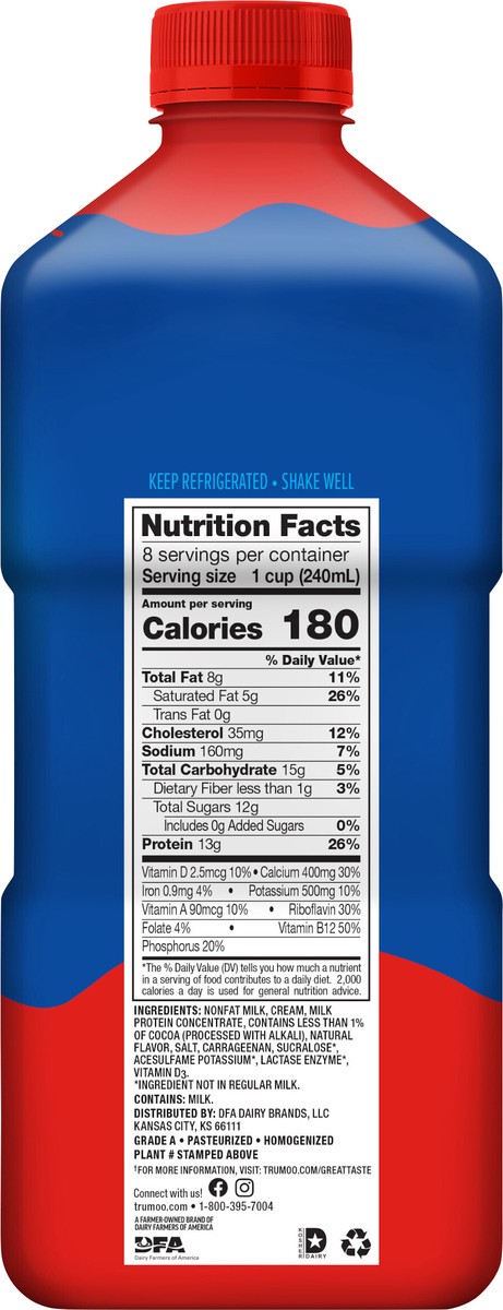 slide 7 of 14, TruMoo Protein Whole Chocolate Milk Half Gallon, 1/2 gal