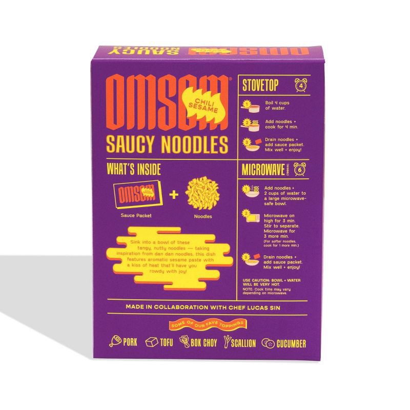 slide 4 of 4, Omsom Saucy Noodles Chili Sesame - 4.8oz, 4.8 oz