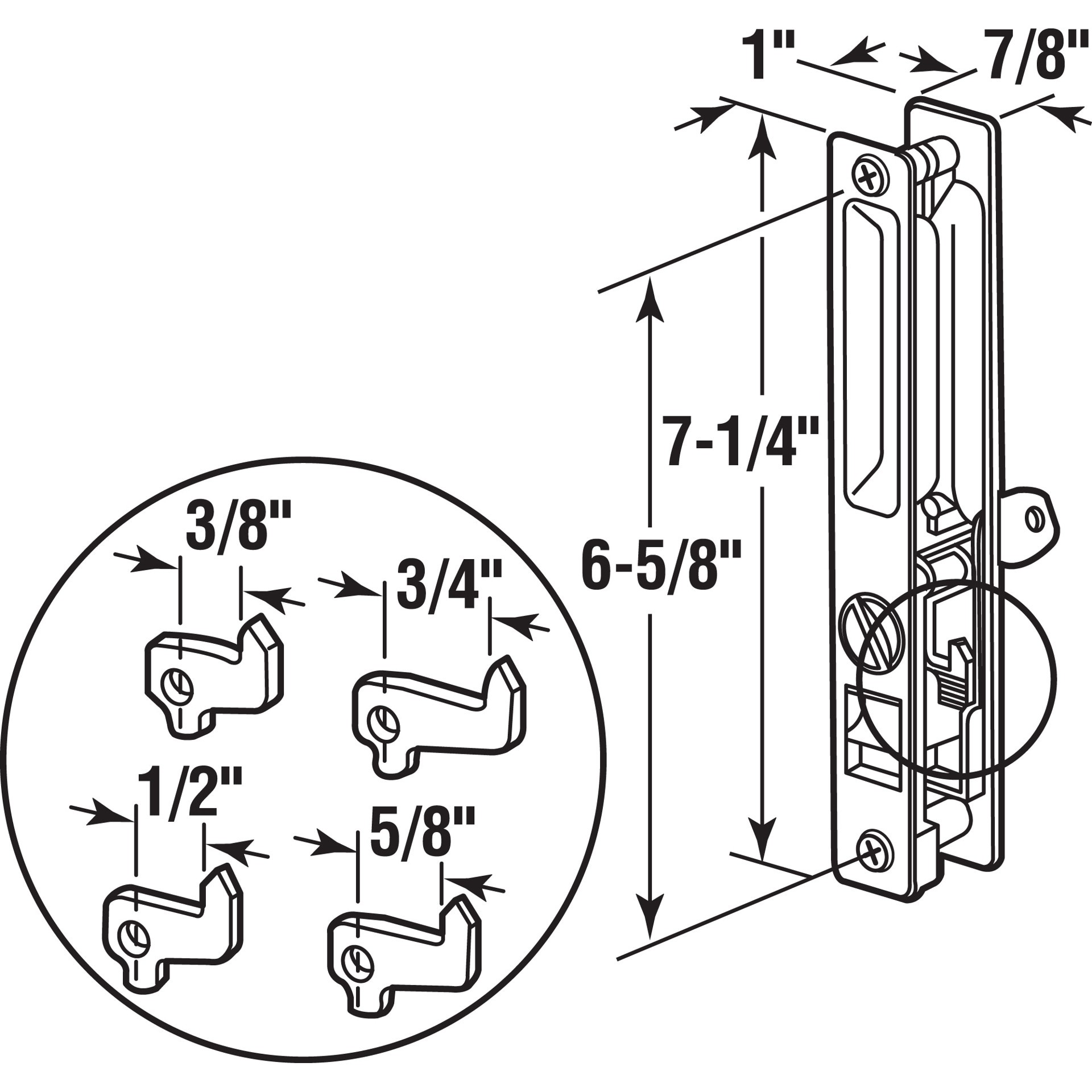 slide 2 of 6, Prime-Line Silver Polished chrome Non-branded Sliding Patio Door Mortise lock, 1 ct