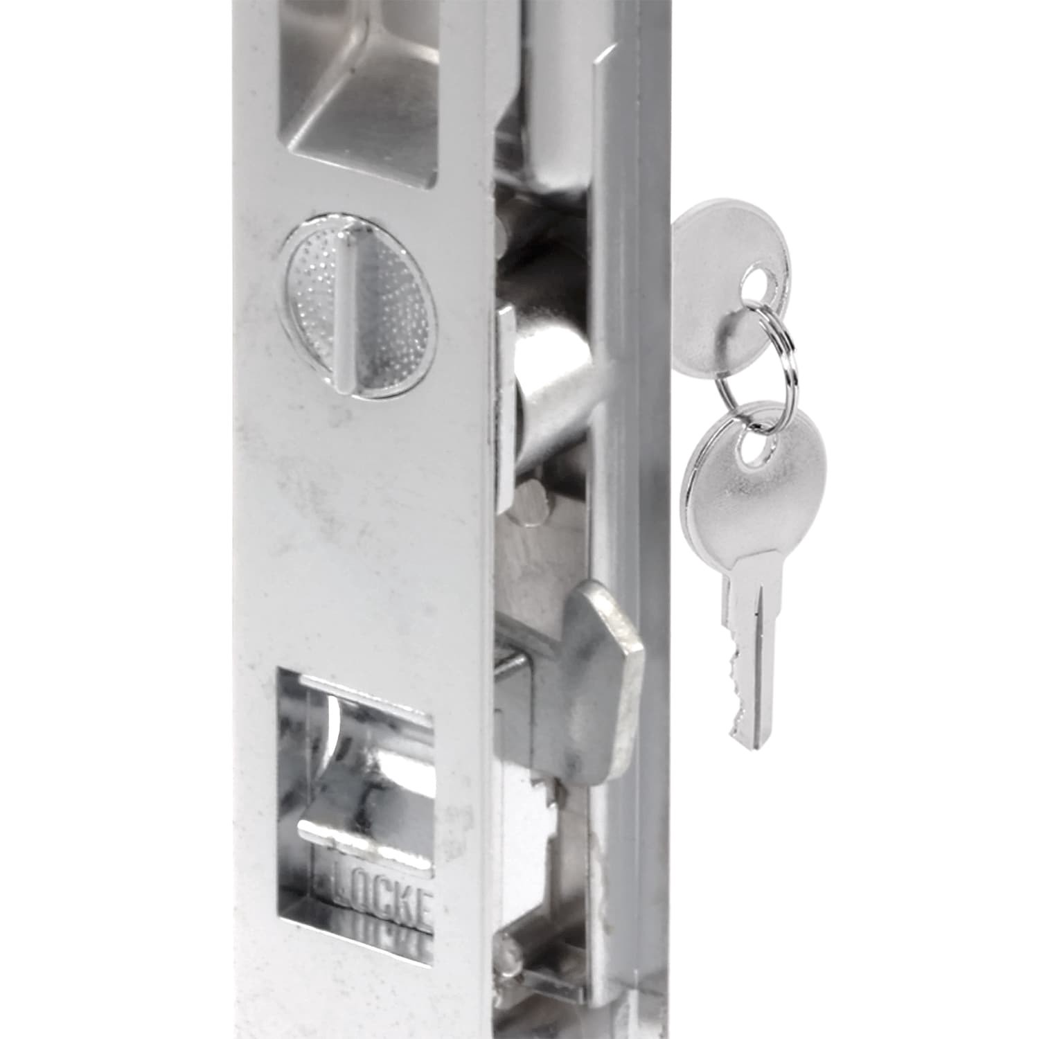 slide 4 of 6, Prime-Line Silver Polished chrome Non-branded Sliding Patio Door Mortise lock, 1 ct