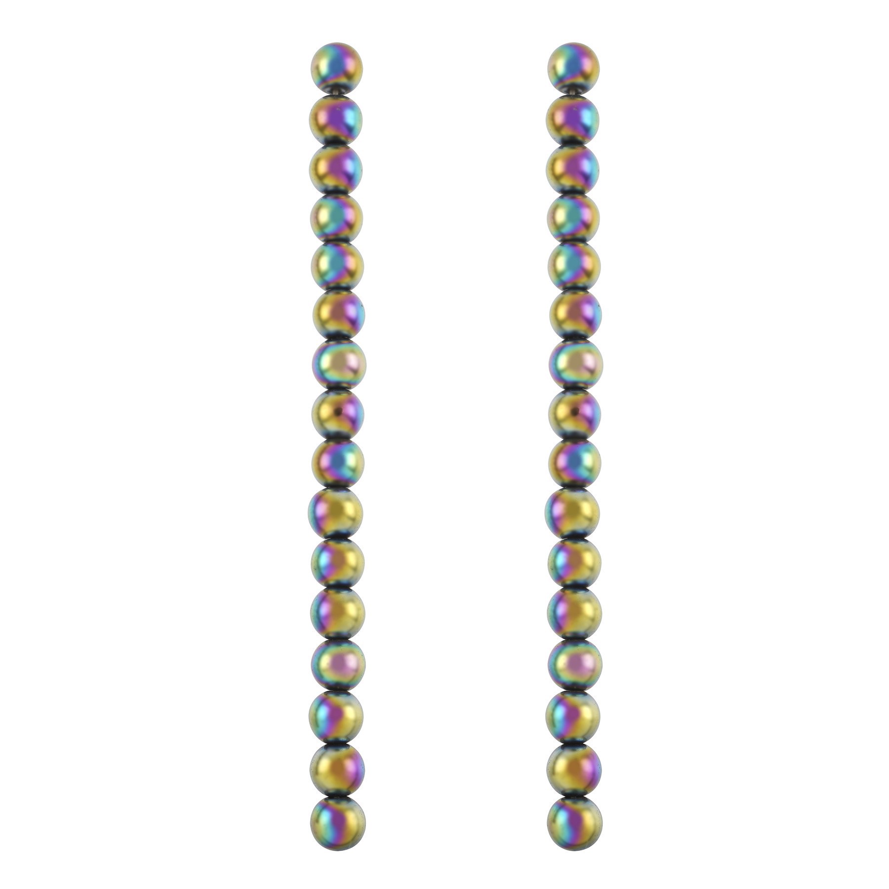 slide 2 of 3, Rainbow Reconstituted Hematite Round Beads By Bead Landing, 8 mm