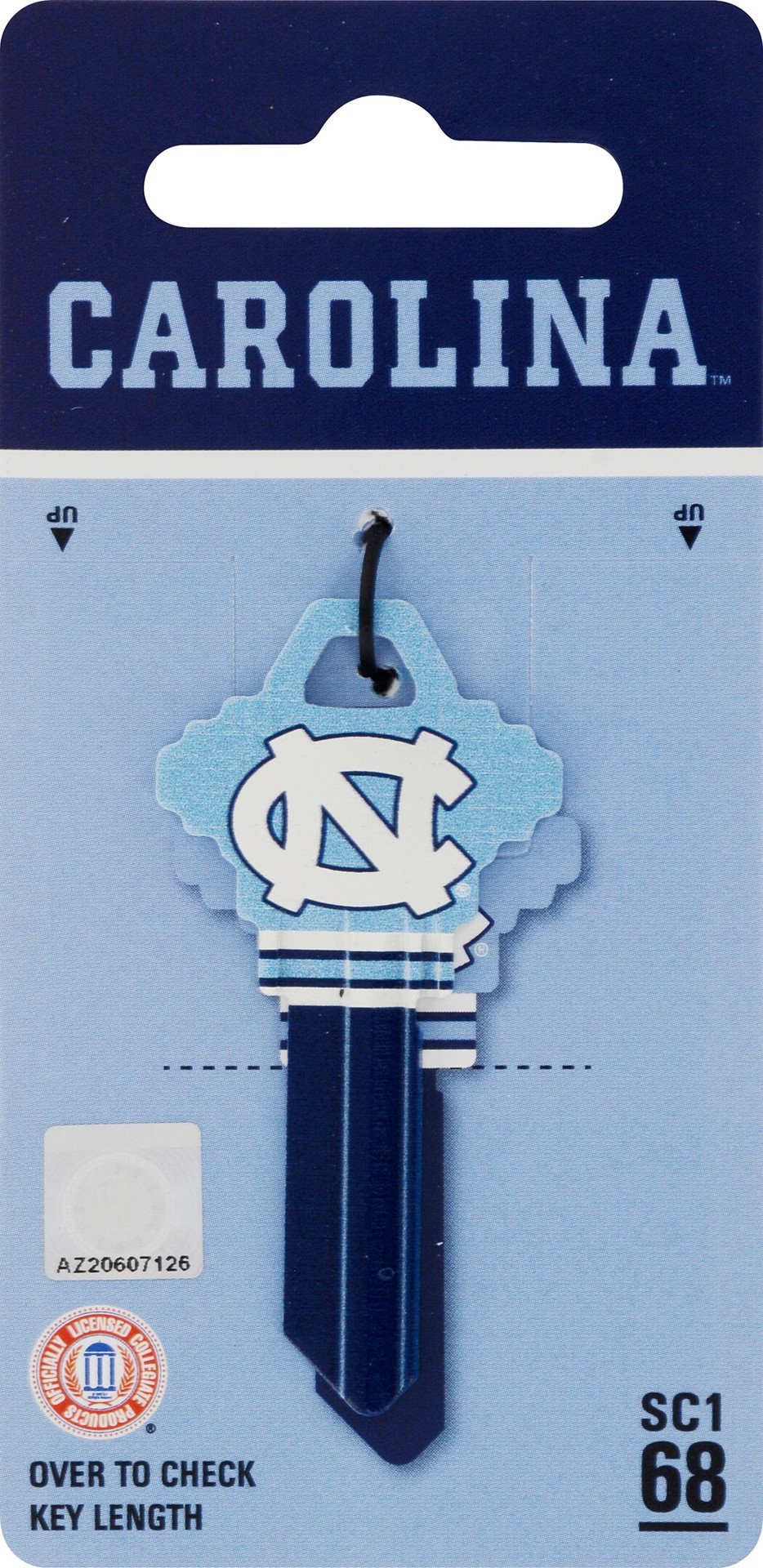 slide 2 of 4, Fanatix North Carolina Tar Heels Multicolored #68 SC1 Brass House/Entry Key Blank, 1 ct