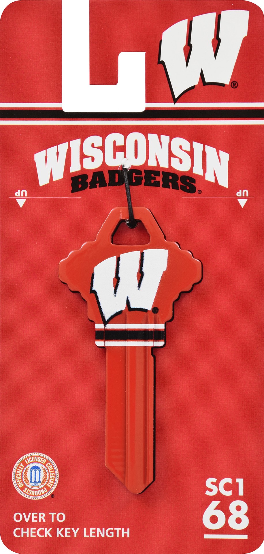 slide 2 of 4, Fanatix Wisconsin Badgers Multicolored #68 SC1 Brass House/Entry Key Blank, 1 ct