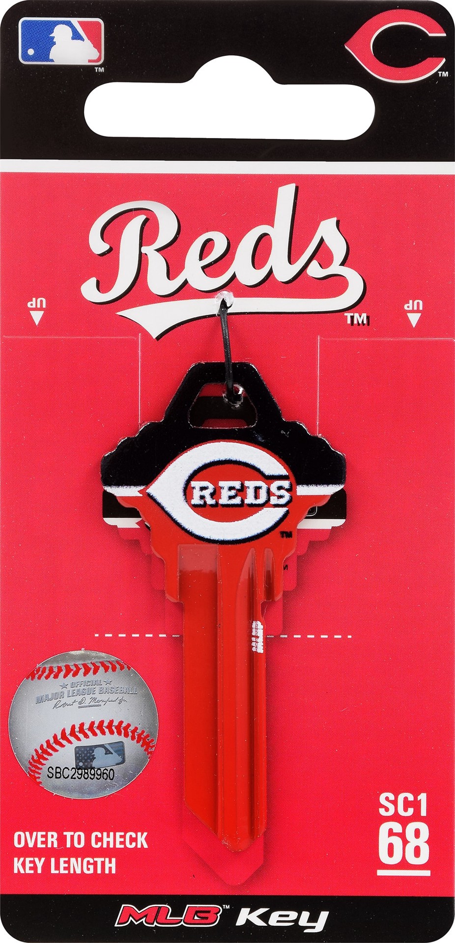 slide 2 of 4, Fanatix Cincinnati Reds Multicolored Blank Brass House/Entry Key Blank, 1 ct