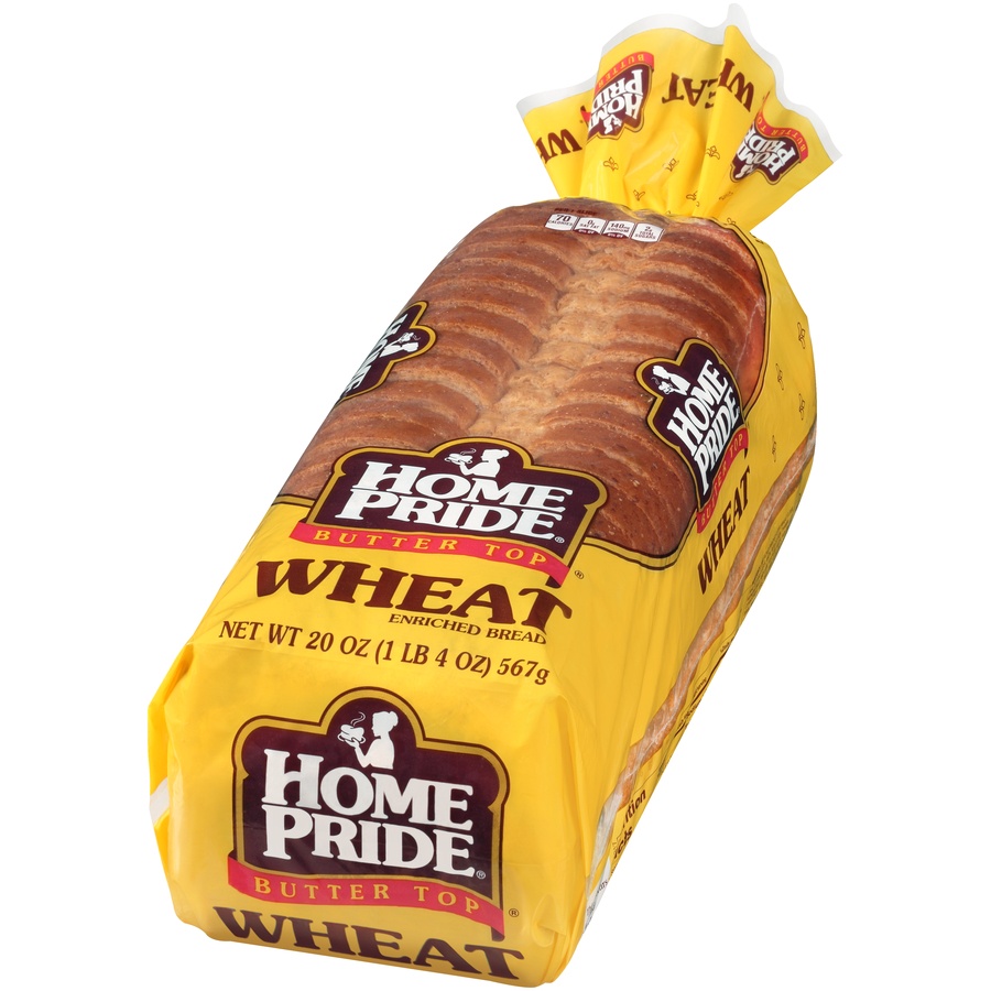 slide 7 of 8, Home Pride Butter Top Enriched Wheat Bread, Sliced Sandwich Bread, 20 oz Loaf, 20 oz