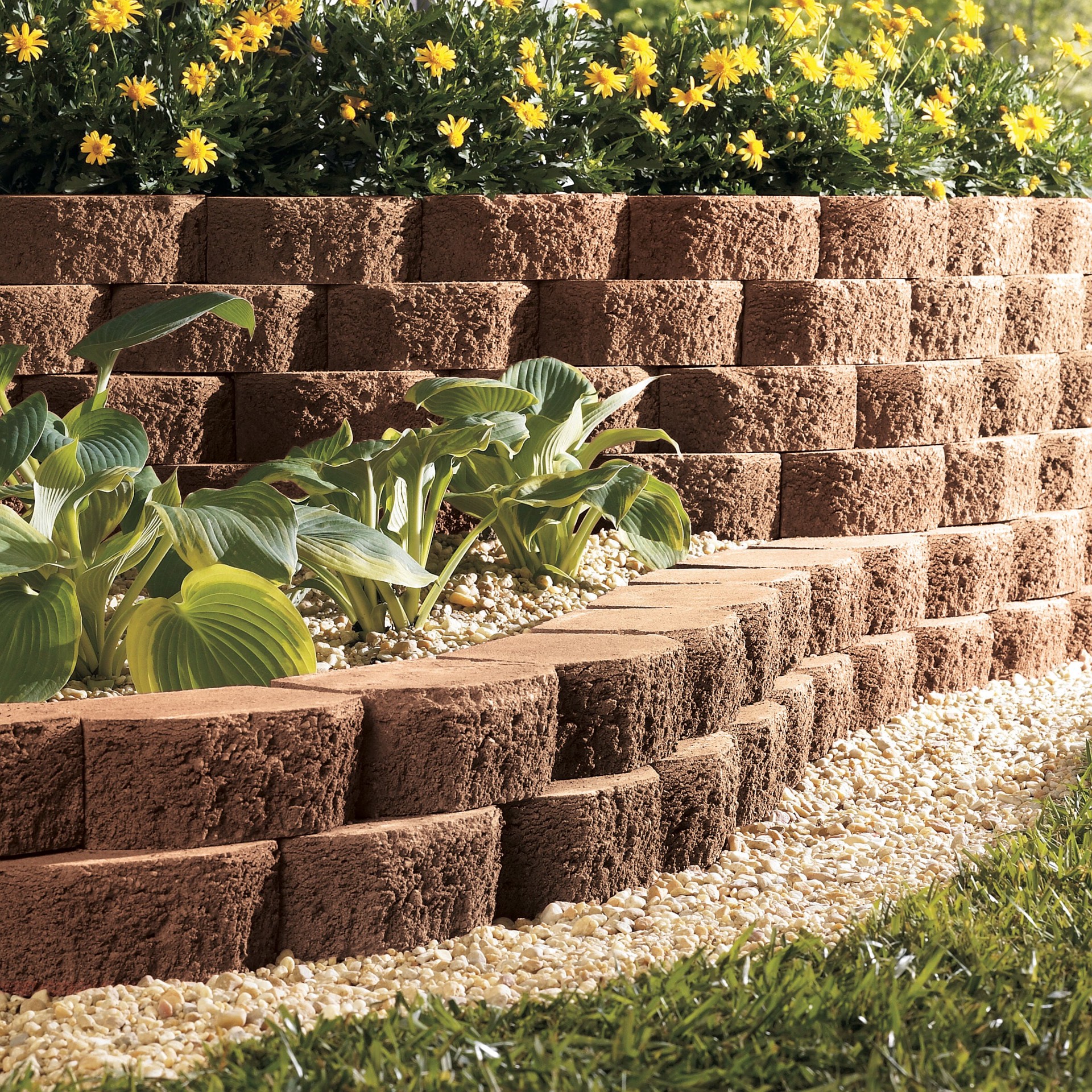 slide 3 of 5, 4.0-in H x 11.5-in L x 7.5-in D Red/Charcoal Concrete Retaining wall block, 1 ct